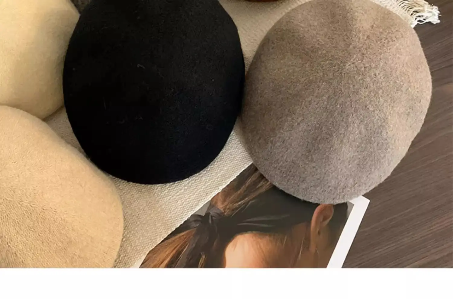 Women Wool Beret Warm Winter Cap Large — feature 12