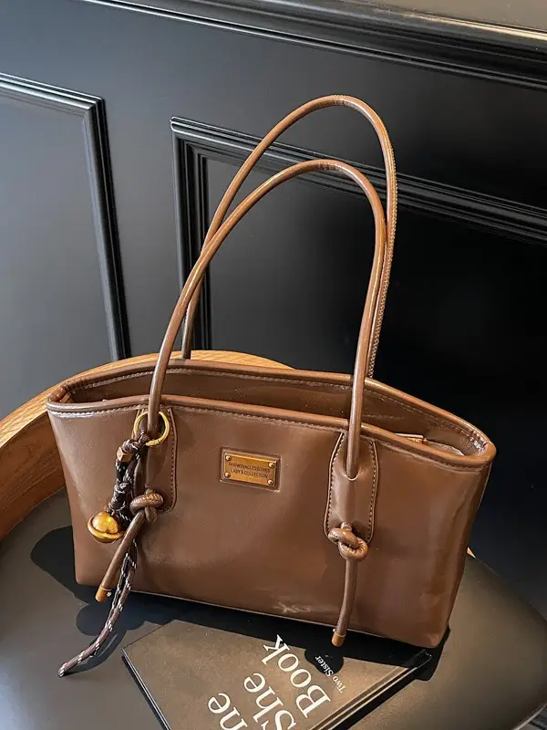 Women's French Retro Shoulder Bag Brown 2024 Winter
