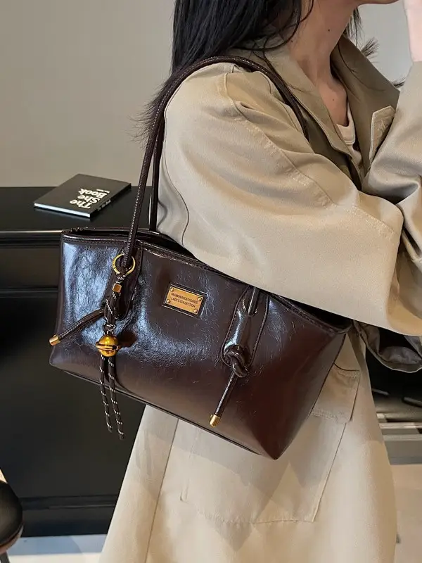 Women's French Retro Shoulder Bag Brown 2024 Winter