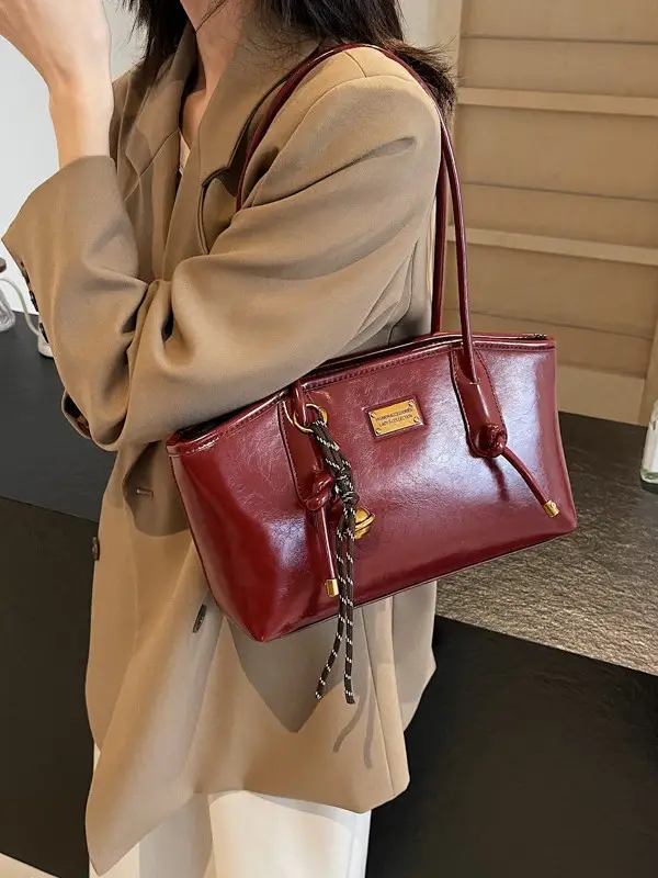 Women's French Retro Shoulder Bag Brown 2024 Winter
