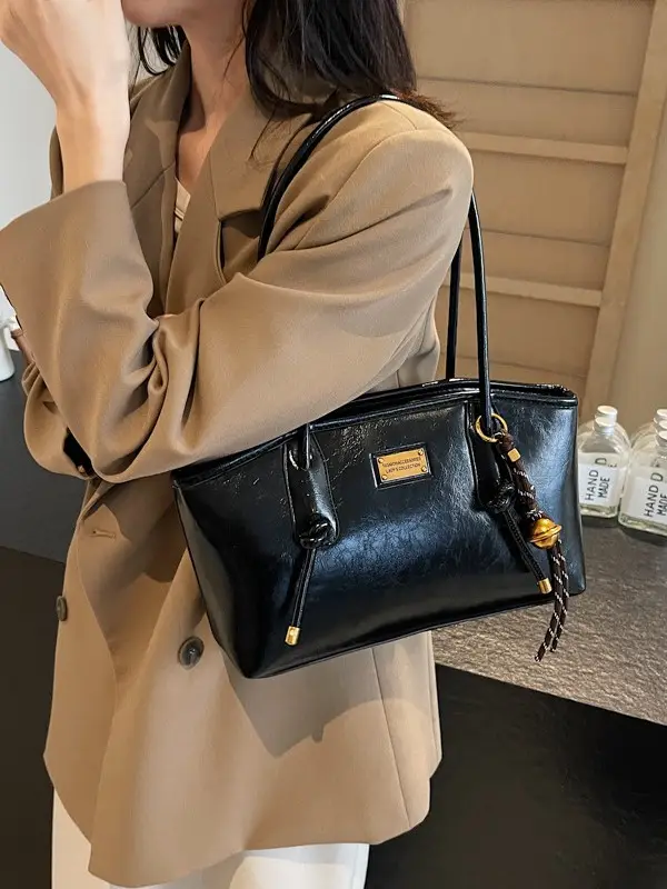 Women's French Retro Shoulder Bag Brown 2024 Winter