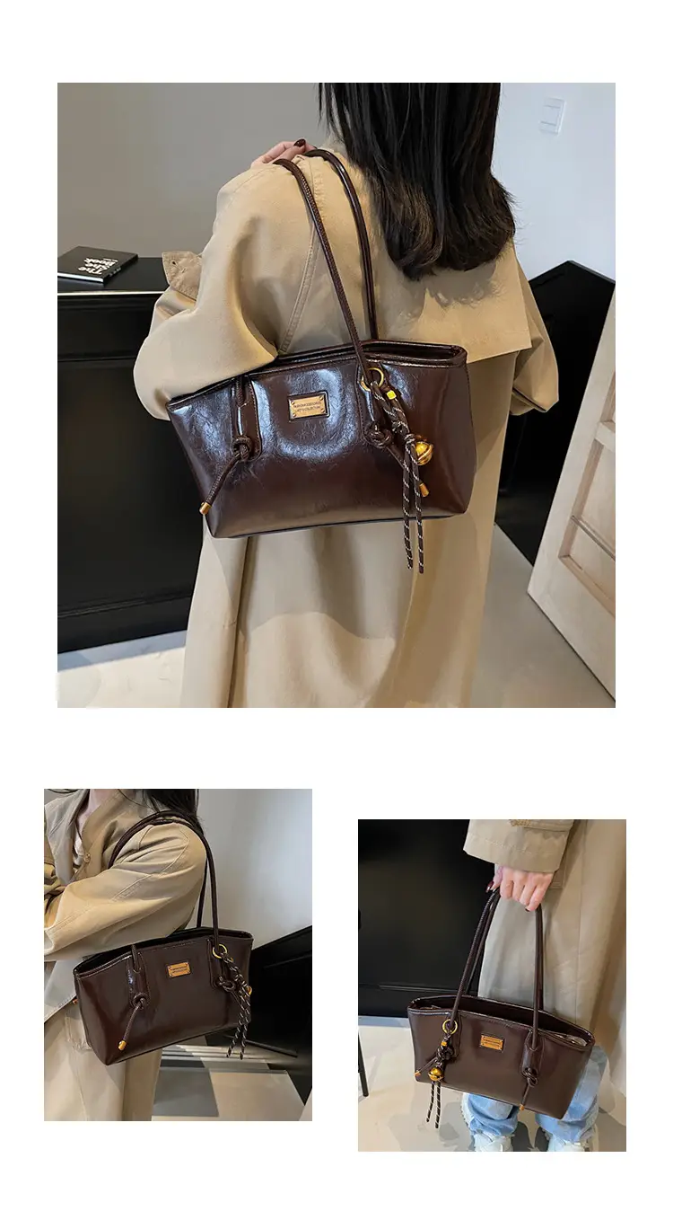 Women's French Retro Shoulder Bag Brown 2024 Winter — feature 20