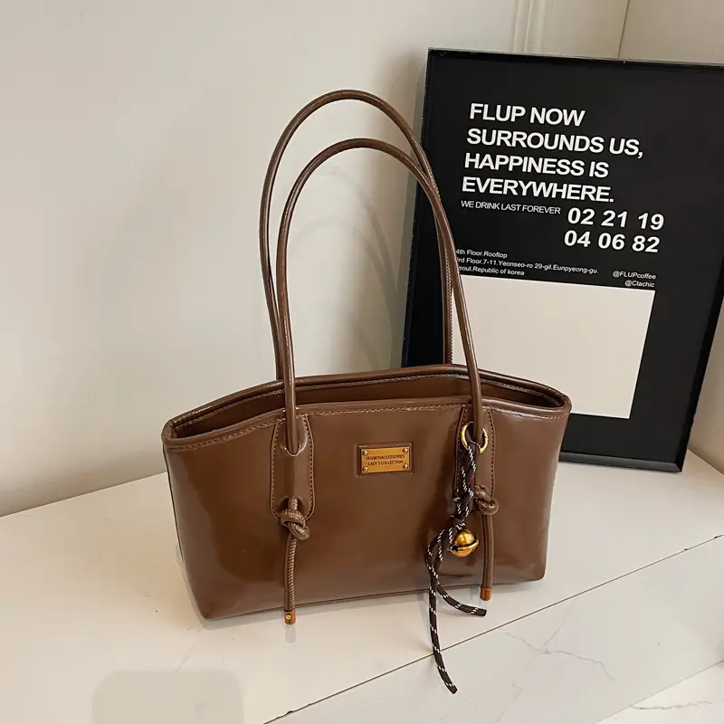 Women's French Retro Shoulder Bag Brown 2024 Winter