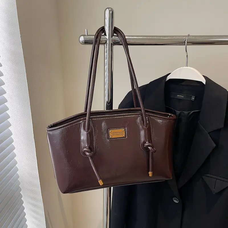 Women's French Retro Shoulder Bag Brown 2024 Winter