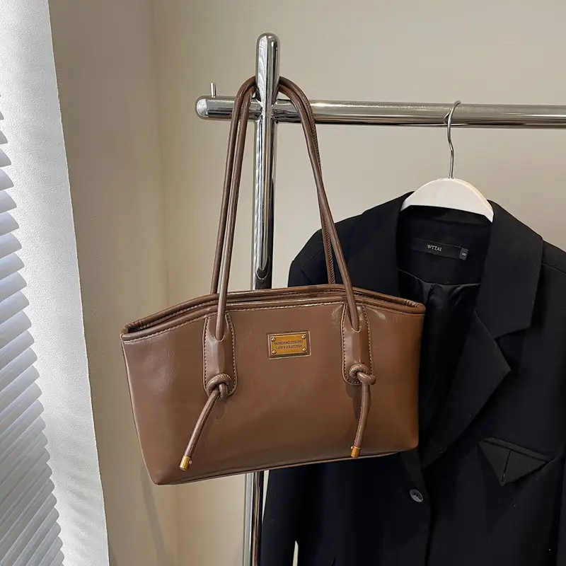Women's French Retro Shoulder Bag Brown 2024 Winter