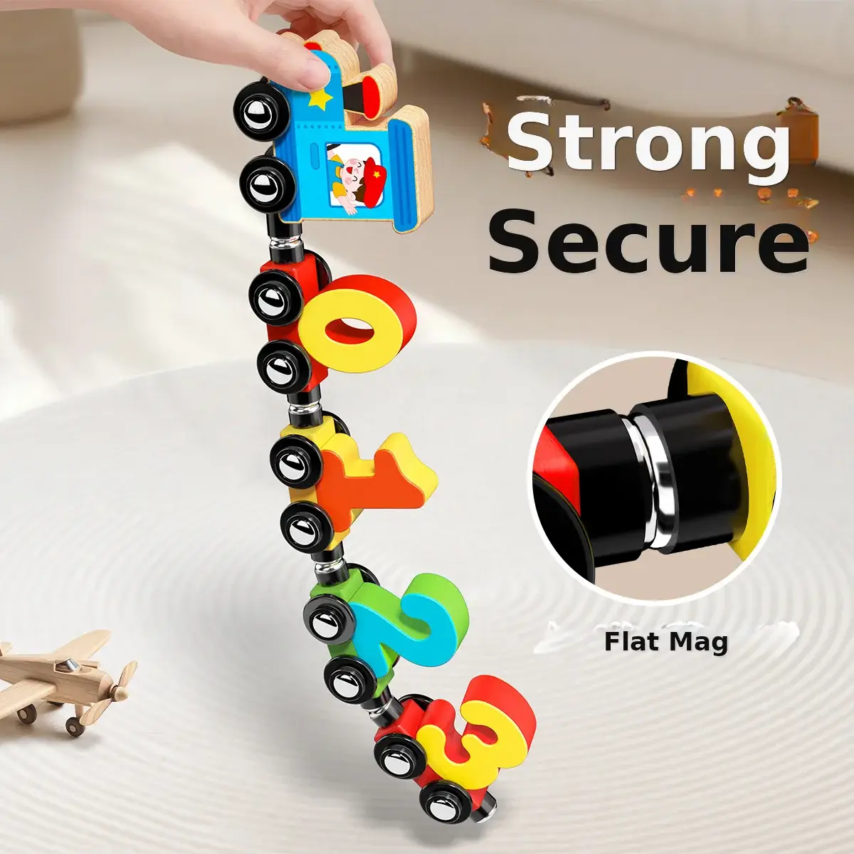 Magnetic Number Train for Kids 0-3 Years Wooden Educational Toy - Image 5