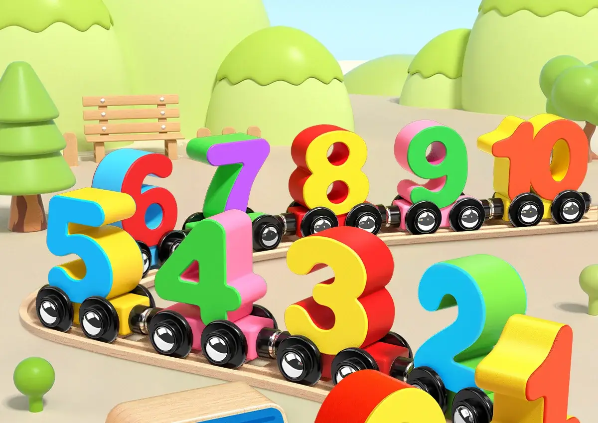 Magnetic Number Train for Kids 0-3 Years Wooden Educational Toy — feature 2
