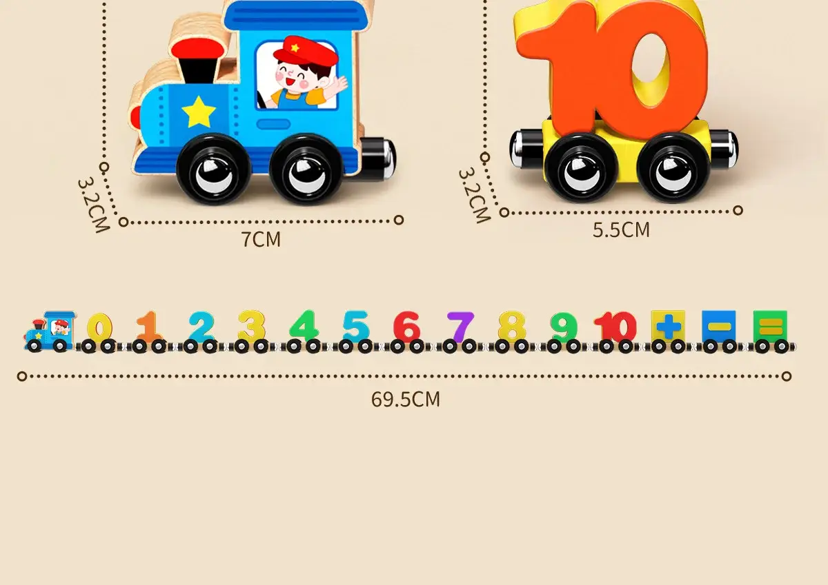 Magnetic Number Train for Kids 0-3 Years Wooden Educational Toy — feature 20