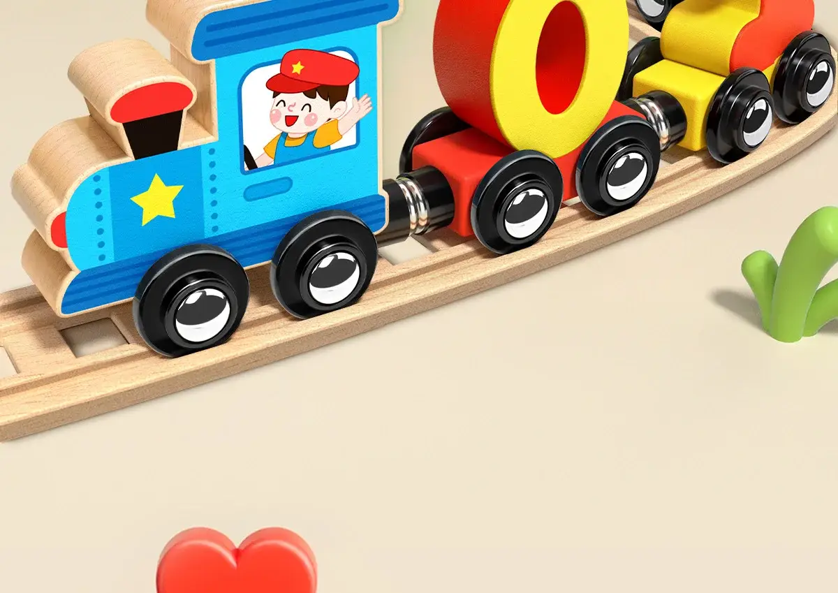 Magnetic Number Train for Kids 0-3 Years Wooden Educational Toy — feature 3