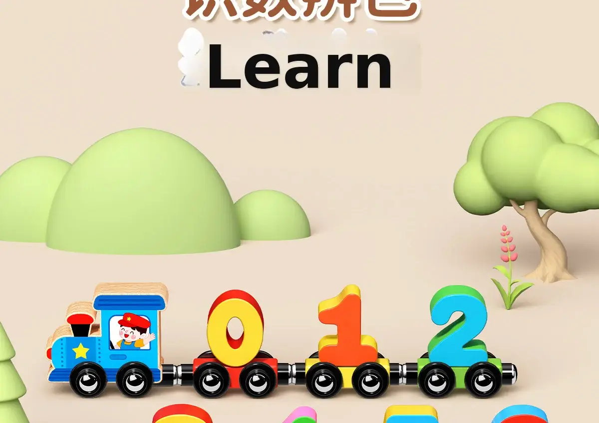 Magnetic Number Train for Kids 0-3 Years Wooden Educational Toy — feature 6