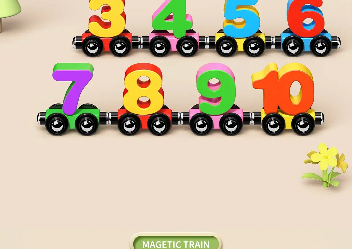 Magnetic Number Train for Kids 0-3 Years Wooden Educational Toy — feature 7