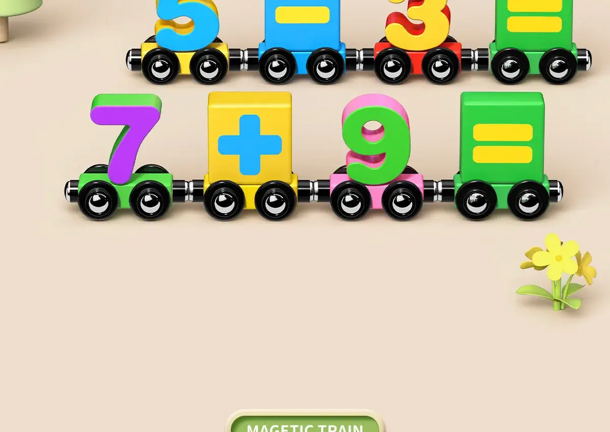 Magnetic Number Train for Kids 0-3 Years Wooden Educational Toy — feature 9