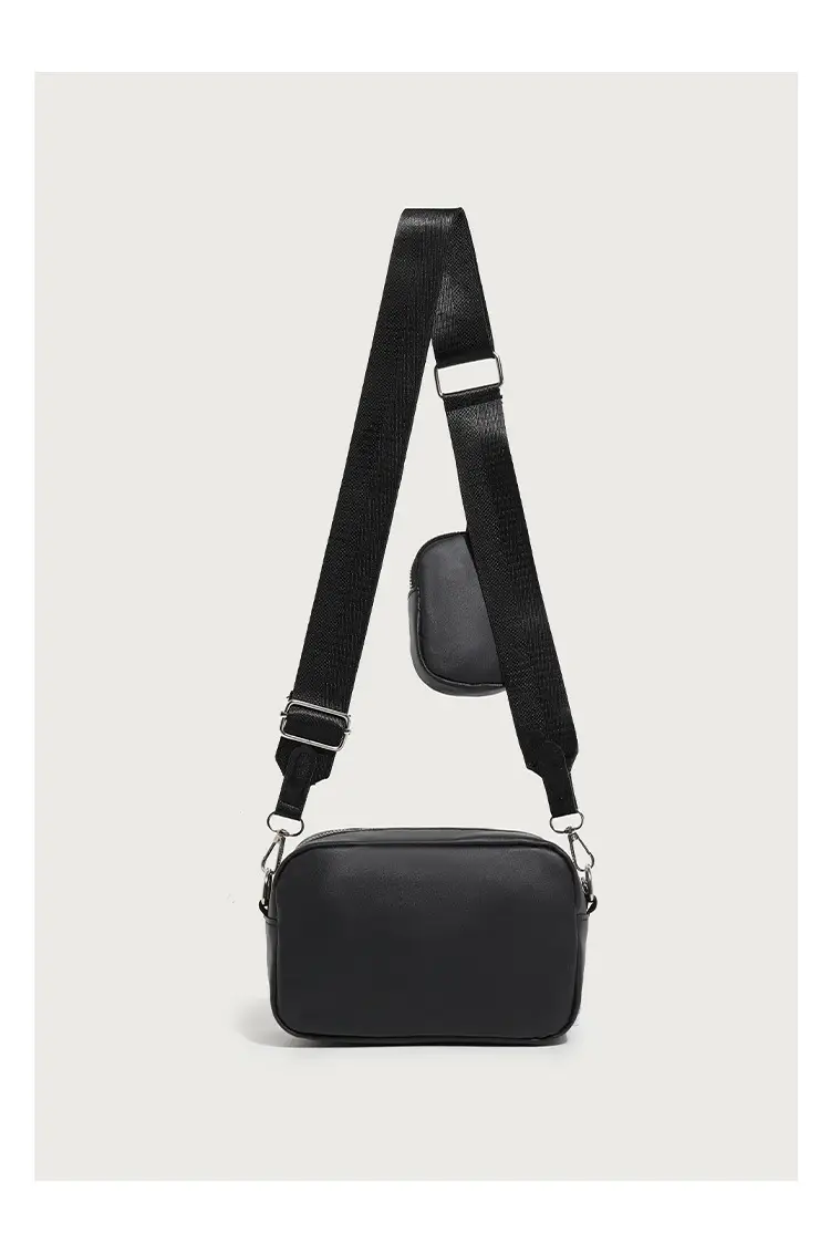 Black Quilted Women's Shoulder Messenger Bag — feature 14