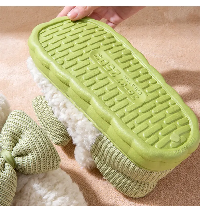 New Style Bag-heel Cotton Slippers Men's Thick Bottom Dung-feeling Non-slip fleece-lined Warm High-top Snow Boots for Winter Outer Wear — feature 11