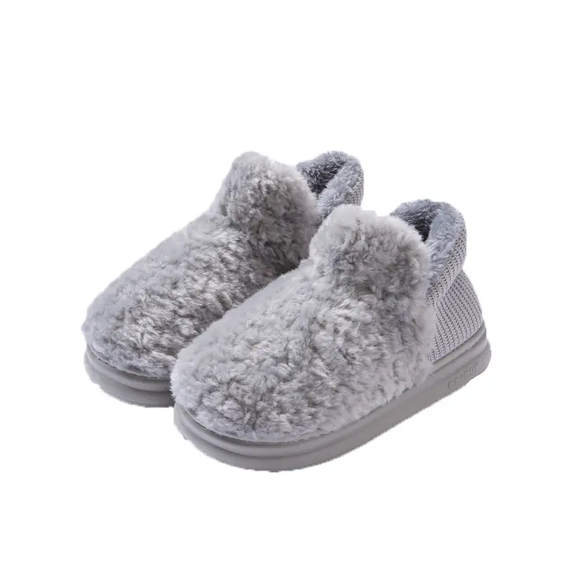 New Style Bag-heel Cotton Slippers Men's Thick Bottom Dung-feeling Non-slip fleece-lined Warm High-top Snow Boots for Winter Outer Wear - Image 2