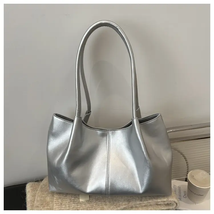 White Retro Casual Shoulder Tote Bag 2024 - Image 3