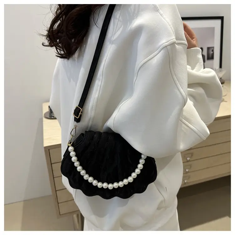 Black Pearl Embellished Shoulder Bag for Women — feature 43