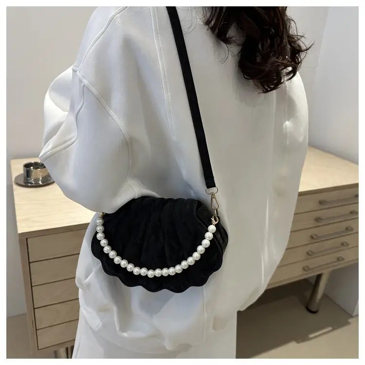 Black Pearl Embellished Shoulder Bag for Women — feature 45