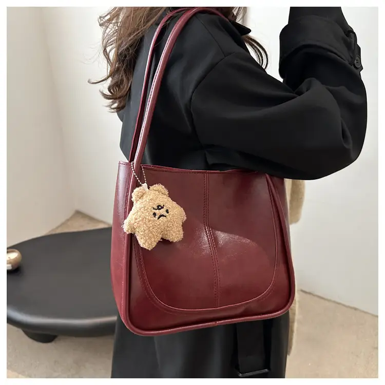Vintage Maroon Textile Shoulder Bag for Women 2023 — feature 7