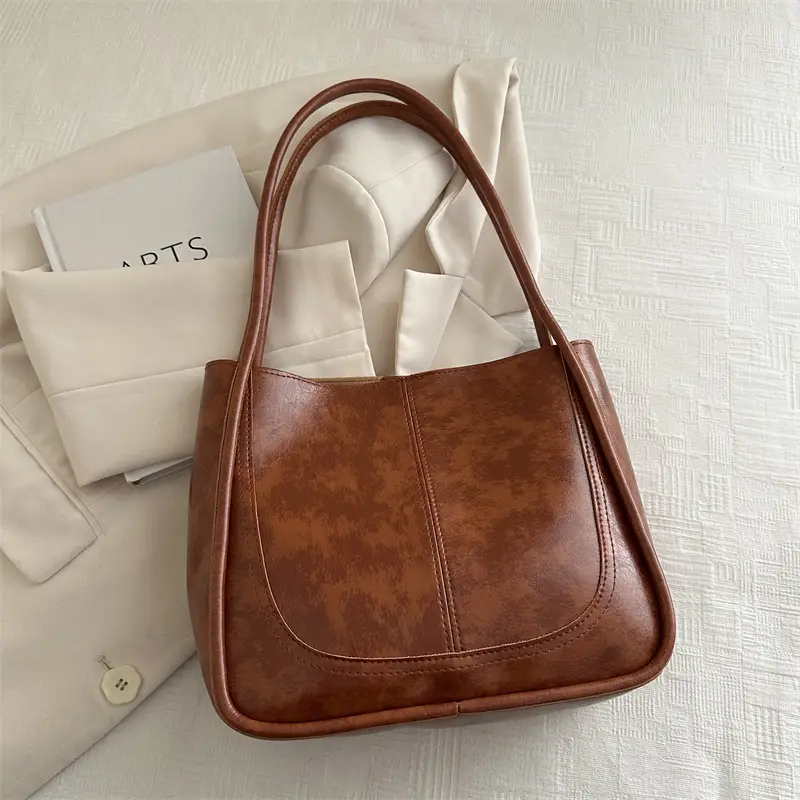 Vintage Maroon Textile Shoulder Bag for Women 2023 - Image 3