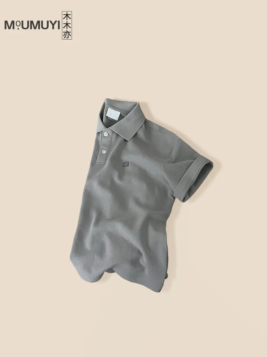 Men Grey Polo Shirt Summer 2025 - Image 6