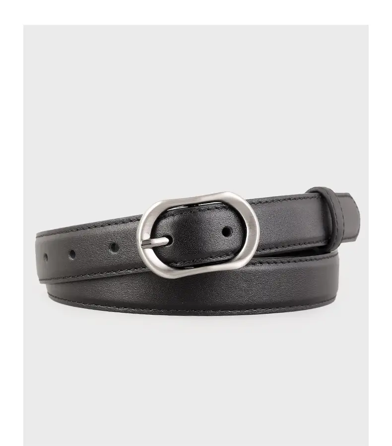 Women Brown Cowhide Belt with Silver Buckle 2024 — feature 16