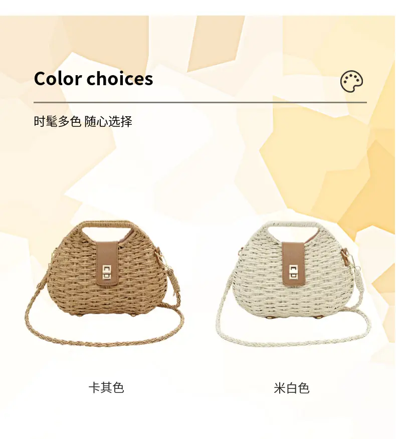 New Straw Crossbody Bag for Women Large Capacity Beach Style — feature 5