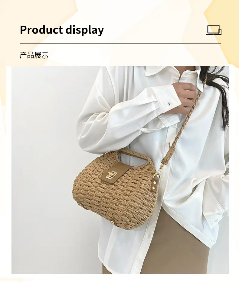 New Straw Crossbody Bag for Women Large Capacity Beach Style — feature 7