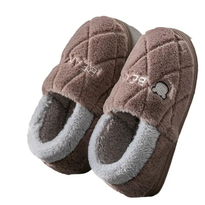 Men's Cotton Slippers with Heel, Men's Autumn and Winter Indoor Home Use, Fleece-Lined, Warm, Non-Slip Cotton Shoes for Winter Outdoor Wear - Image 10