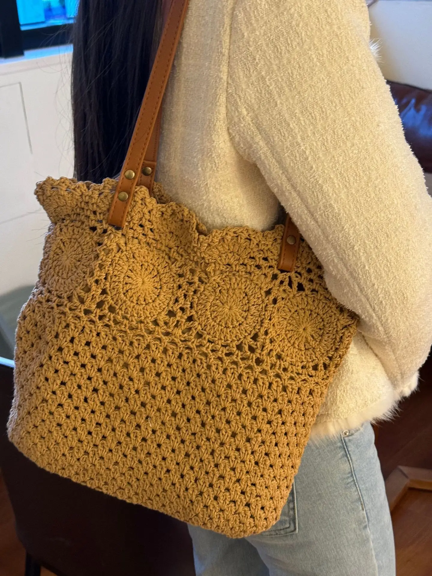 Cotton Woven Handmade Beach Bag Large Capacity — feature 4