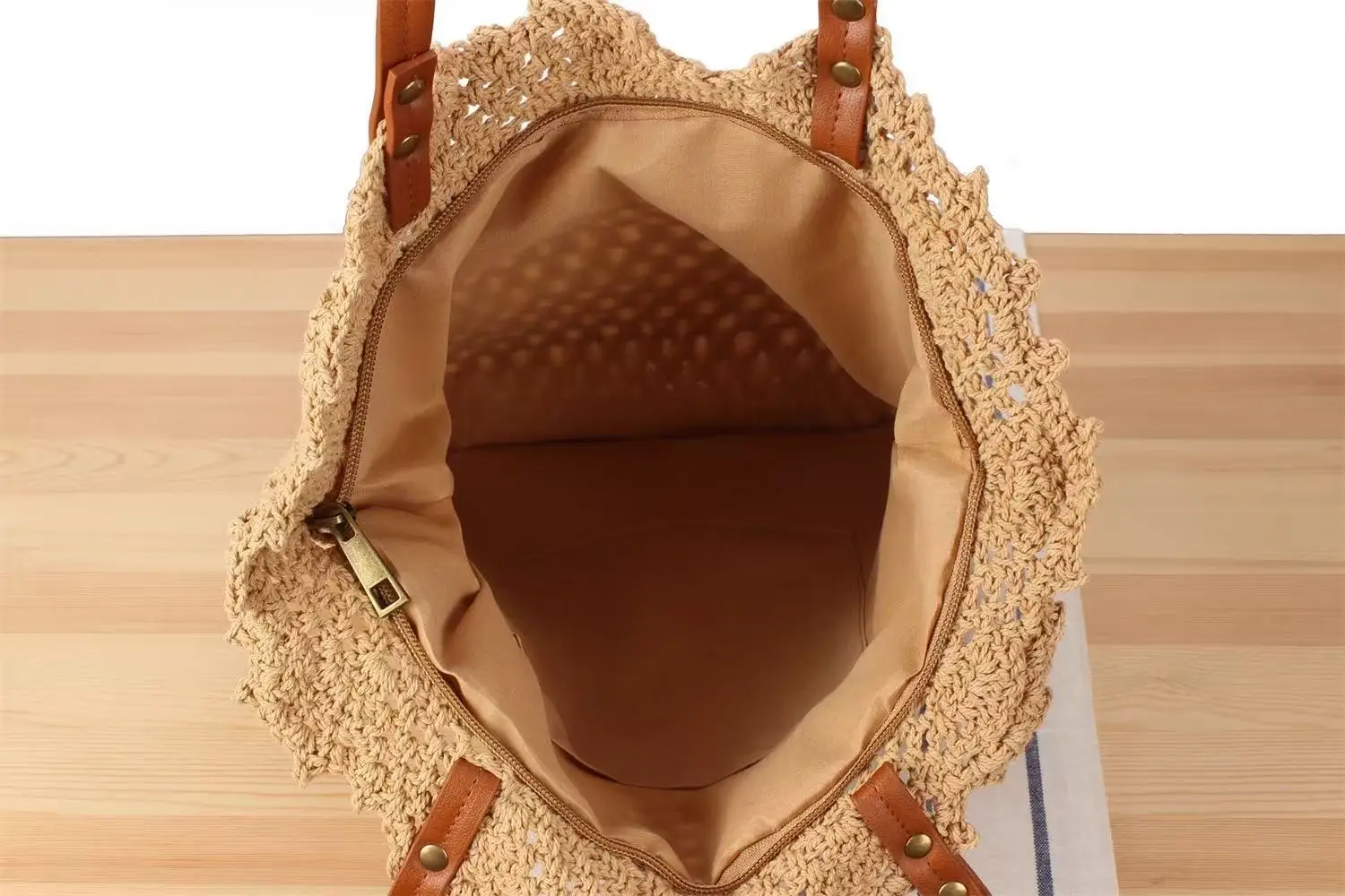 Cotton Woven Handmade Beach Bag Large Capacity — feature 8