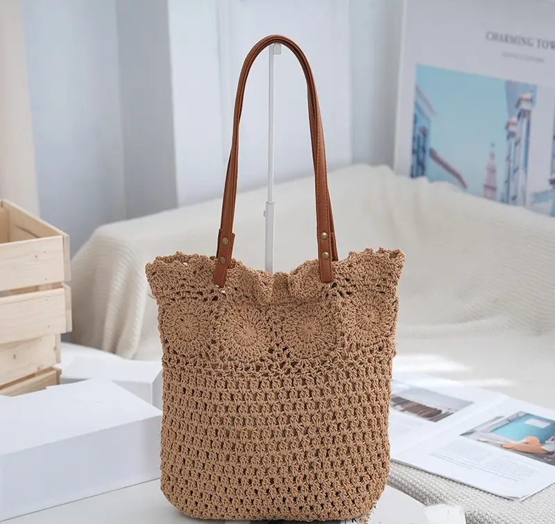 Cotton Woven Handmade Beach Bag Large Capacity - Image 2