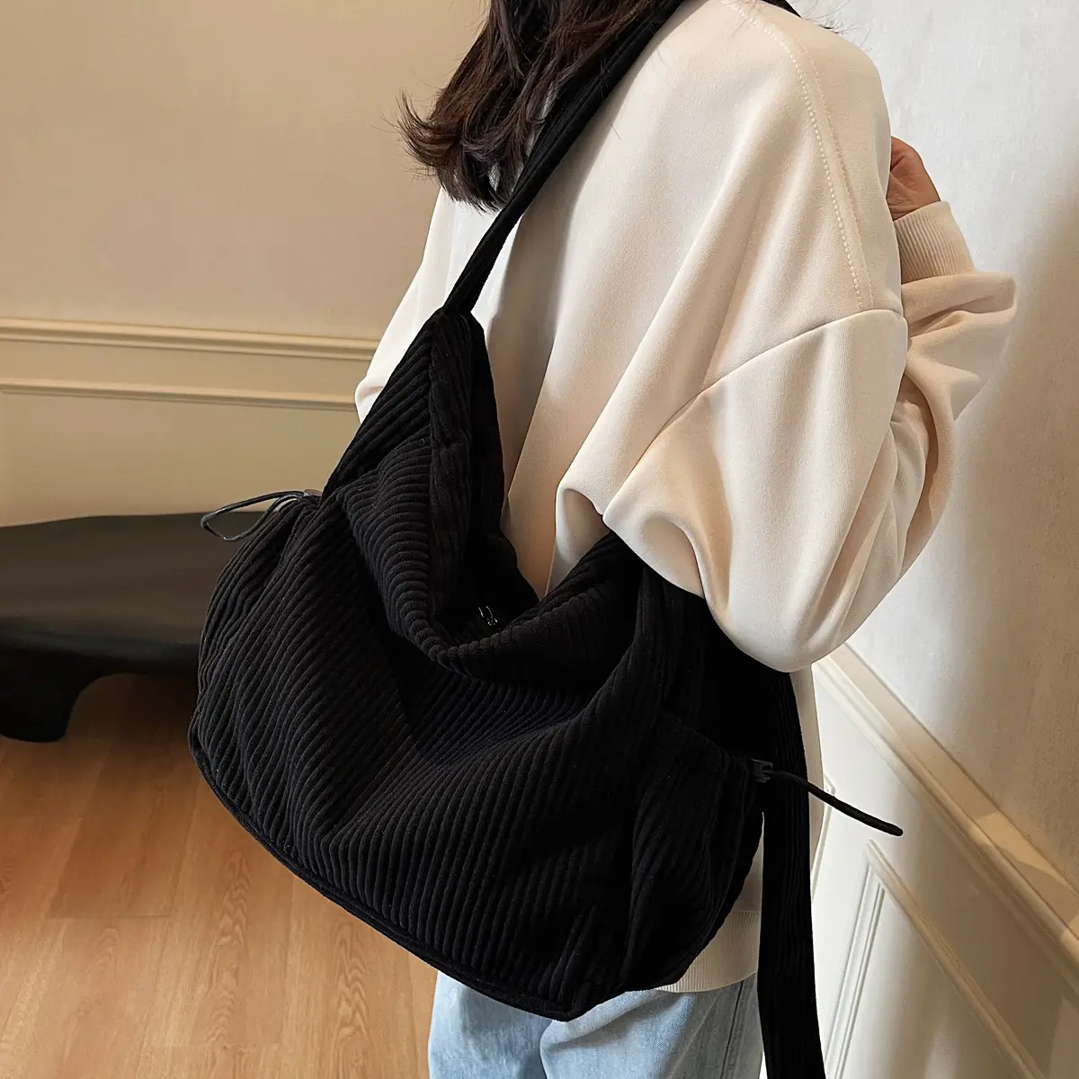 Black Crossbody Bag for Women Unisex Large Capacity