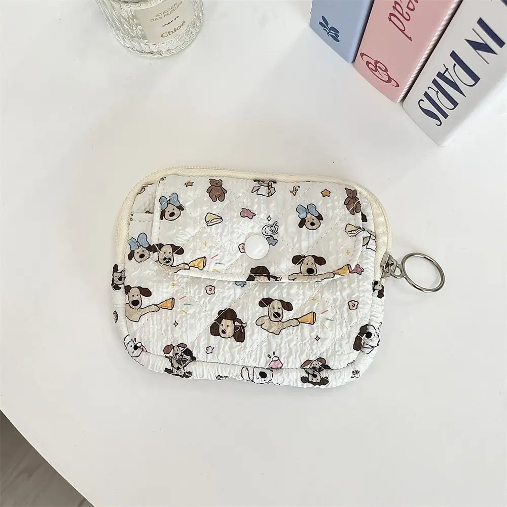 41224【Copyright】Cartoon Floral Multi-Functional Storage Bag, Organizer Bag, Id Card Holder, Key Coin Purse