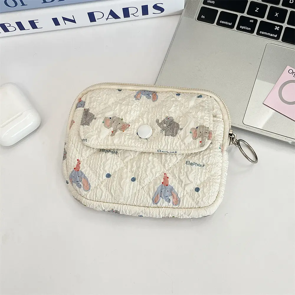 41224【Copyright】Cartoon Floral Multi-Functional Storage Bag, Organizer Bag, Id Card Holder, Key Coin Purse