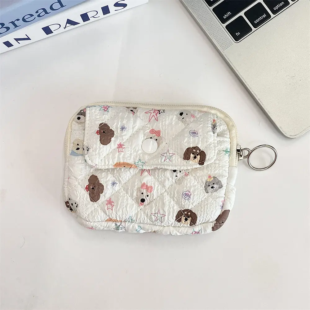 41224【Copyright】Cartoon Floral Multi-Functional Storage Bag, Organizer Bag, Id Card Holder, Key Coin Purse