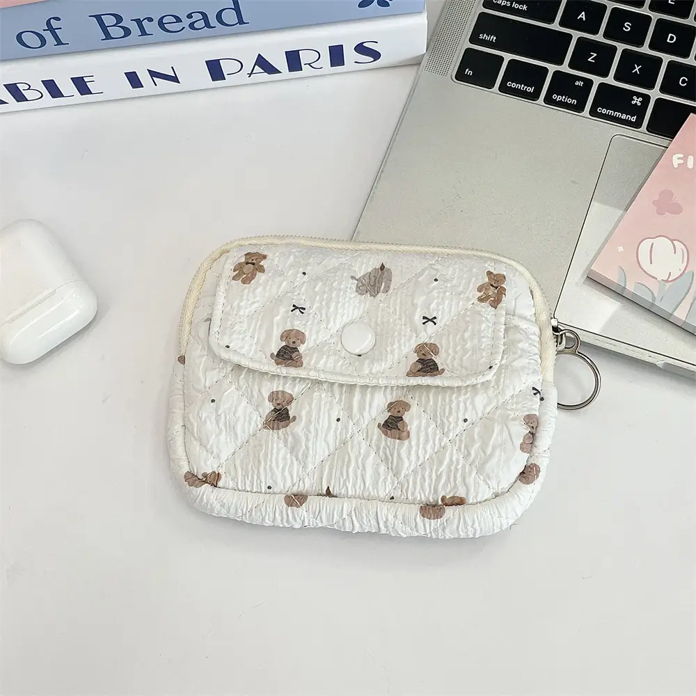 41224【Copyright】Cartoon Floral Multi-Functional Storage Bag, Organizer Bag, Id Card Holder, Key Coin Purse