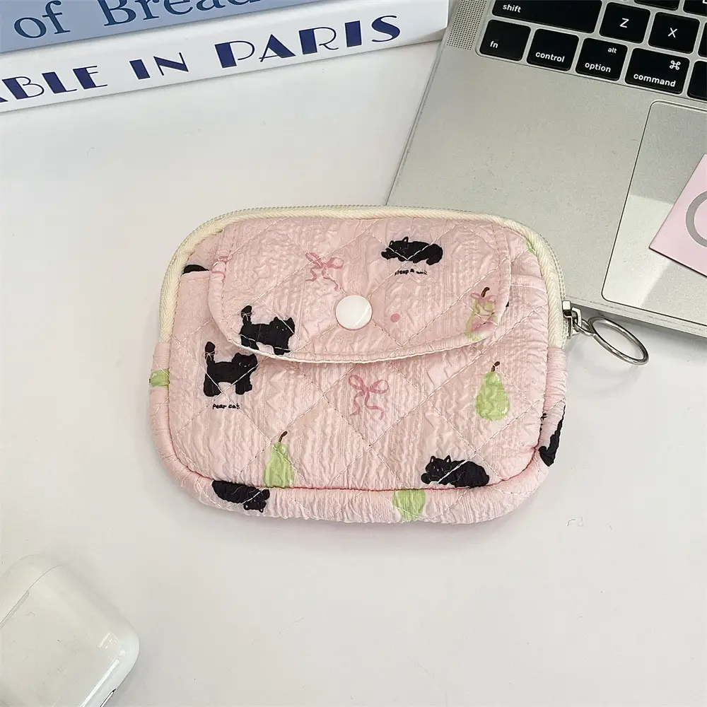 41224【Copyright】Cartoon Floral Multi-Functional Storage Bag, Organizer Bag, Id Card Holder, Key Coin Purse