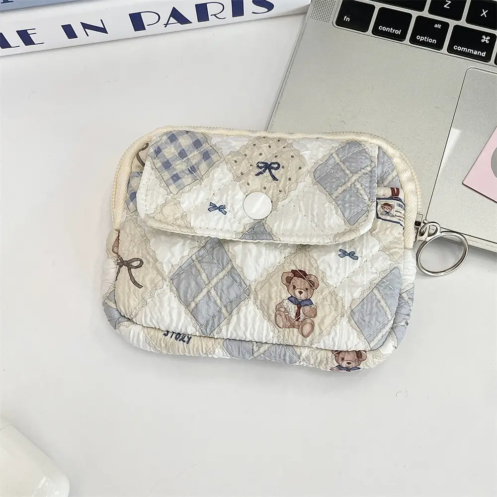 41224【Copyright】Cartoon Floral Multi-Functional Storage Bag, Organizer Bag, Id Card Holder, Key Coin Purse