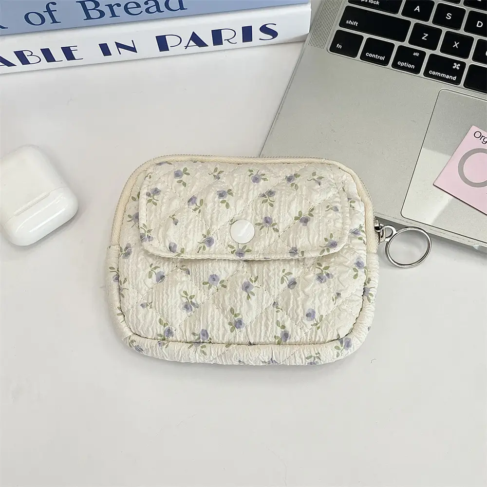41224【Copyright】Cartoon Floral Multi-Functional Storage Bag, Organizer Bag, Id Card Holder, Key Coin Purse