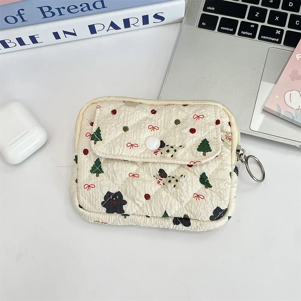 41224【Copyright】Cartoon Floral Multi-Functional Storage Bag, Organizer Bag, Id Card Holder, Key Coin Purse