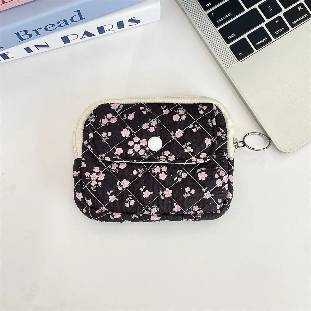 41224【Copyright】Cartoon Floral Multi-Functional Storage Bag, Organizer Bag, Id Card Holder, Key Coin Purse