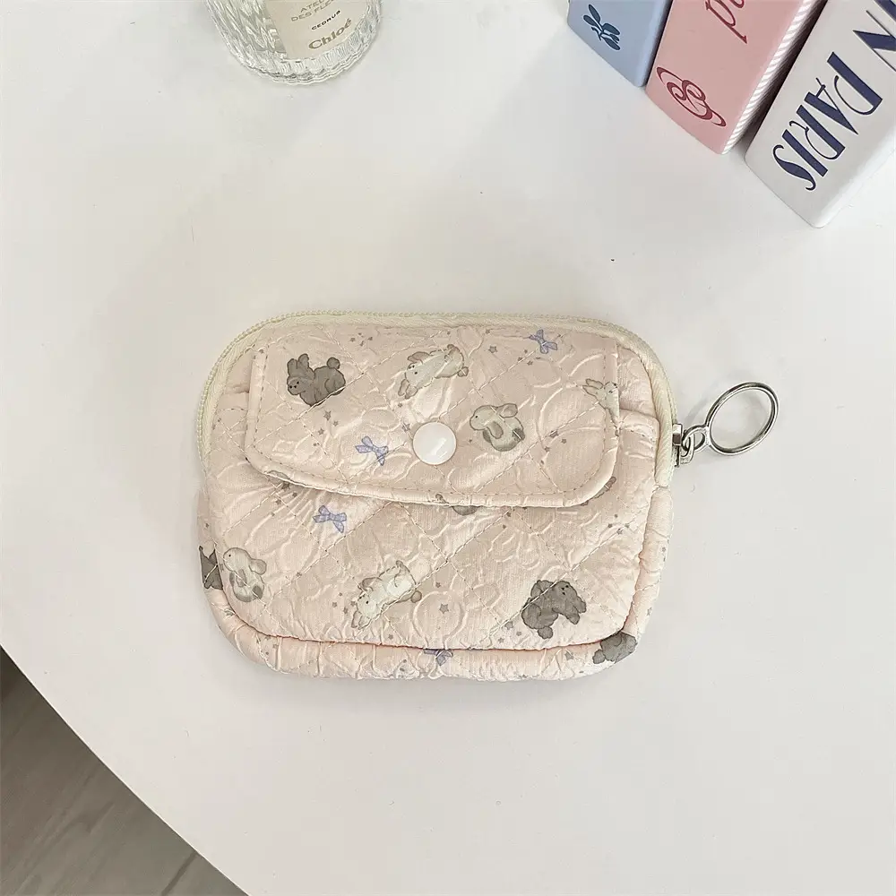 41224【Copyright】Cartoon Floral Multi-Functional Storage Bag, Organizer Bag, Id Card Holder, Key Coin Purse