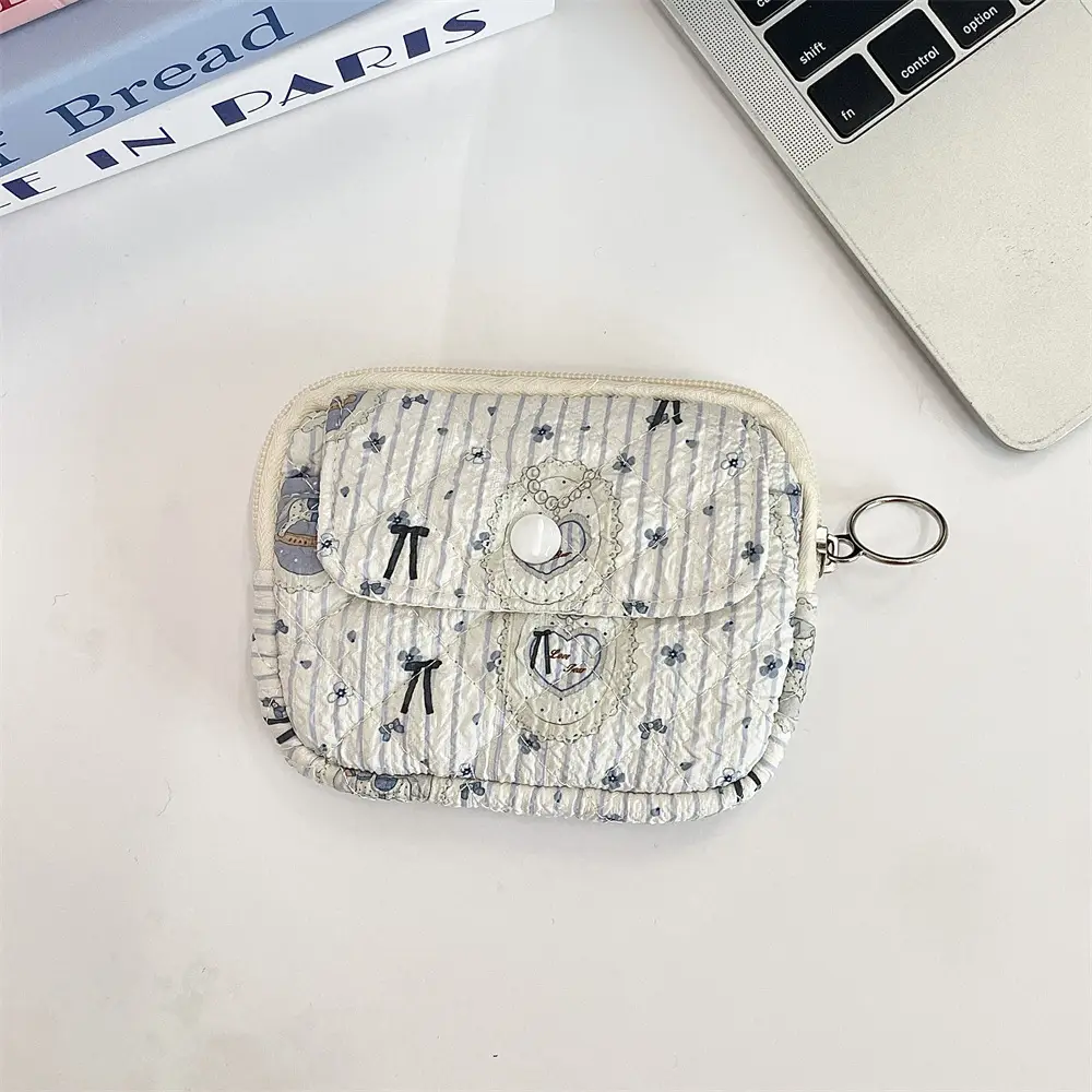 41224【Copyright】Cartoon Floral Multi-Functional Storage Bag, Organizer Bag, Id Card Holder, Key Coin Purse