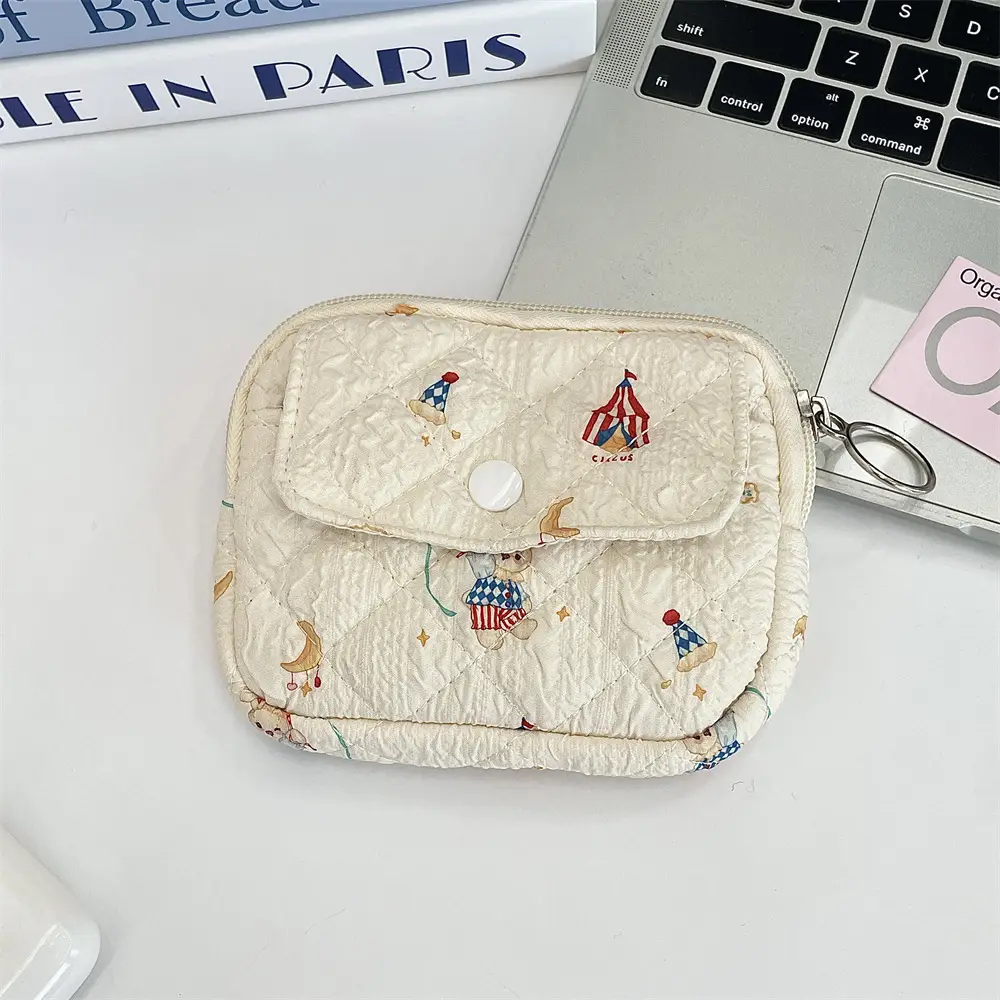 41224【Copyright】Cartoon Floral Multi-Functional Storage Bag, Organizer Bag, Id Card Holder, Key Coin Purse