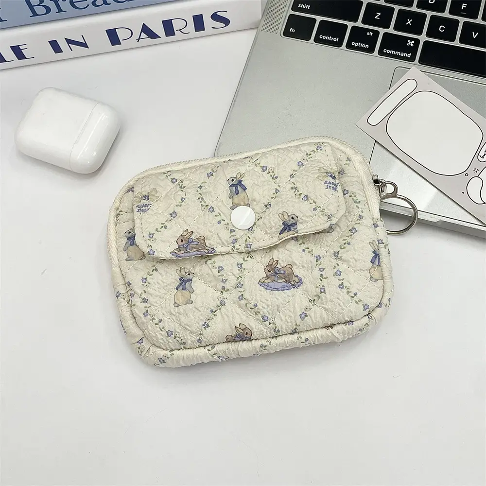 41224【Copyright】Cartoon Floral Multi-Functional Storage Bag, Organizer Bag, Id Card Holder, Key Coin Purse