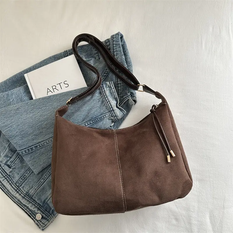 Frosted Shoulder Bag with Cute Keychain 2024 Winter - Image 2