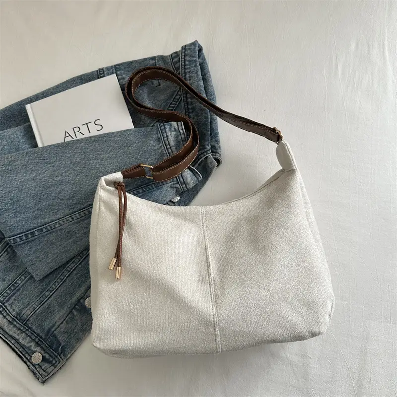 Frosted Shoulder Bag with Cute Keychain 2024 Winter - Image 4