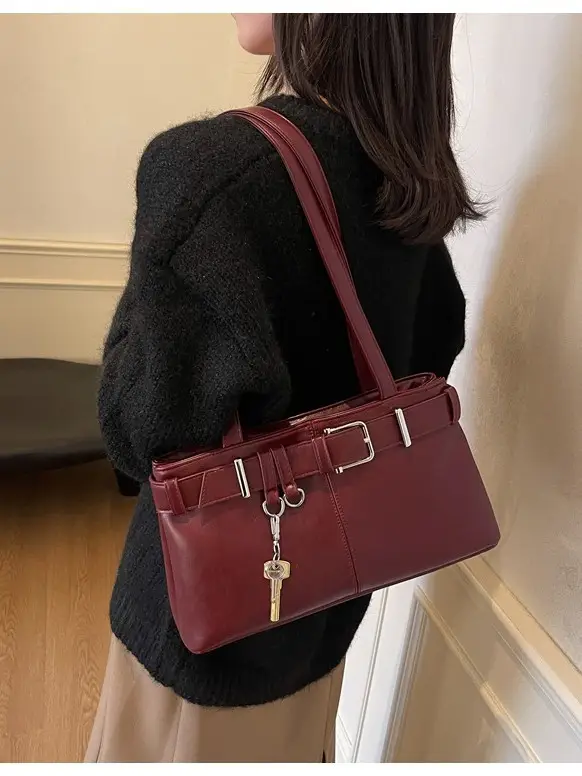 Women's Vintage Brown Shoulder Bag 2024 Autumn Winter