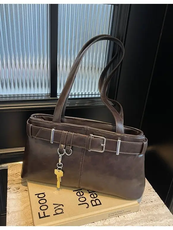 Women's Vintage Brown Shoulder Bag 2024 Autumn Winter